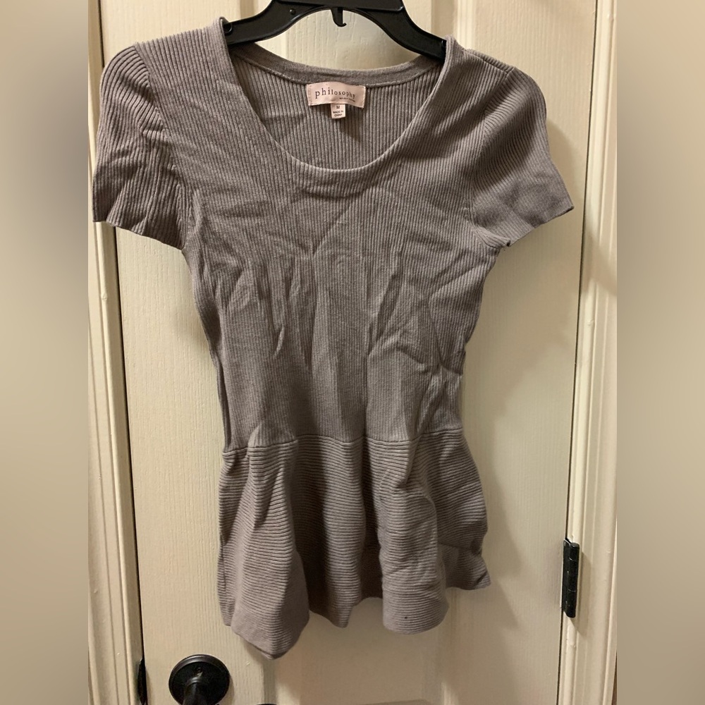 Gray peplum top